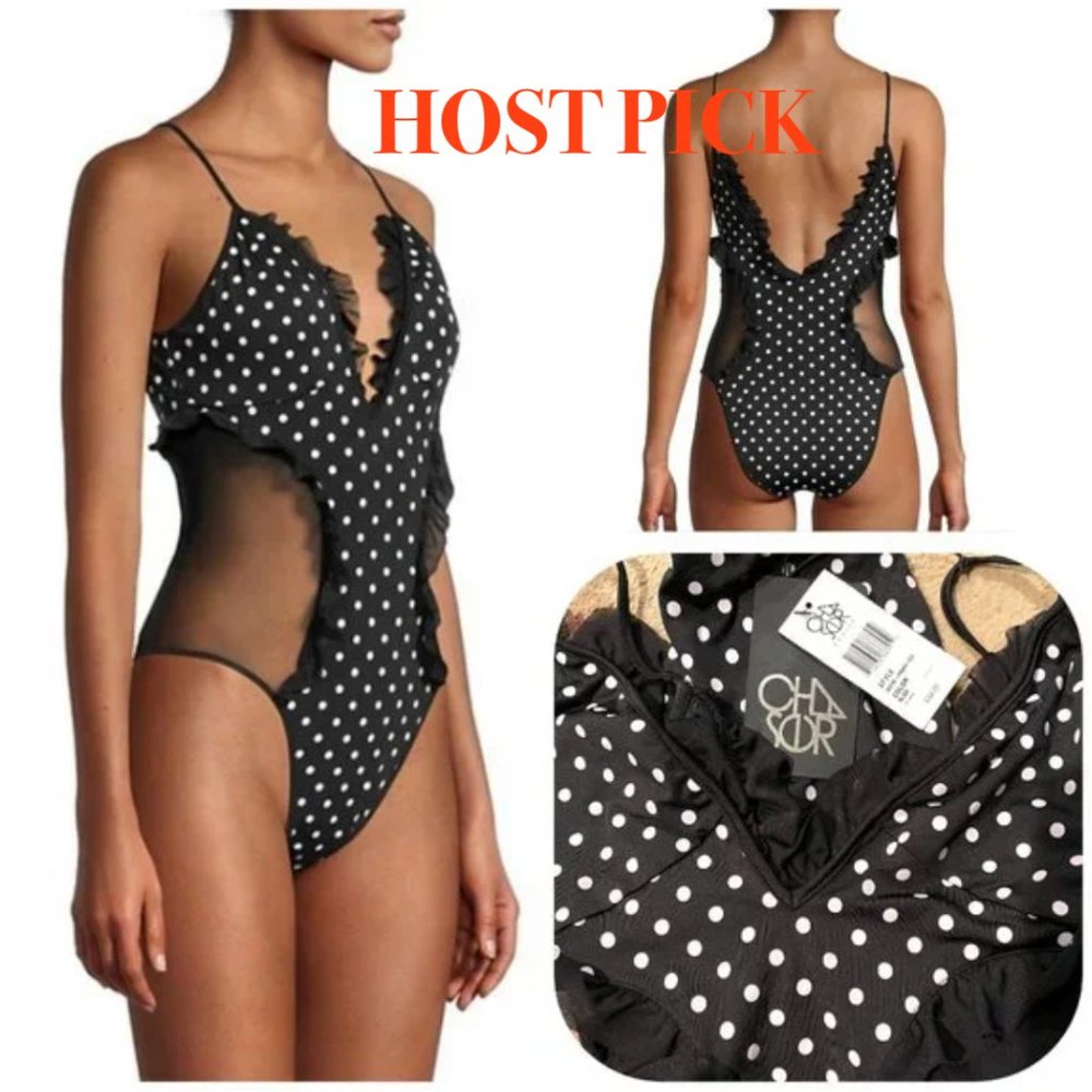 NWT Chaser Polka Dot One-Piece Swimsuit